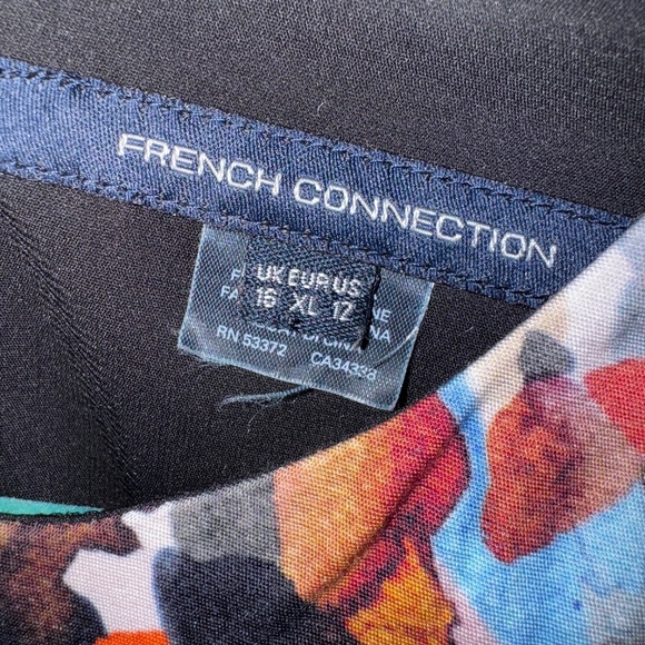 EUC French Connection Eleanor Multicolor Watercolor Dress Size 12 US - Picture 3 of 6